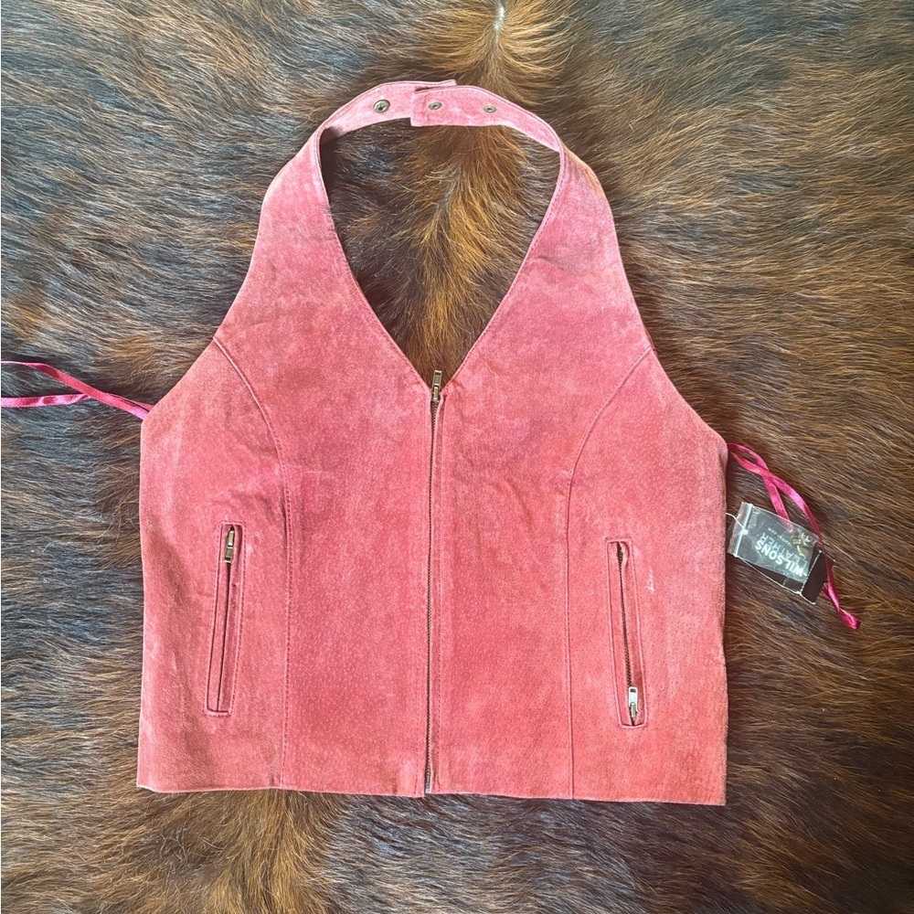 Vintage Wilsons Leather Burgundy Suede Halter